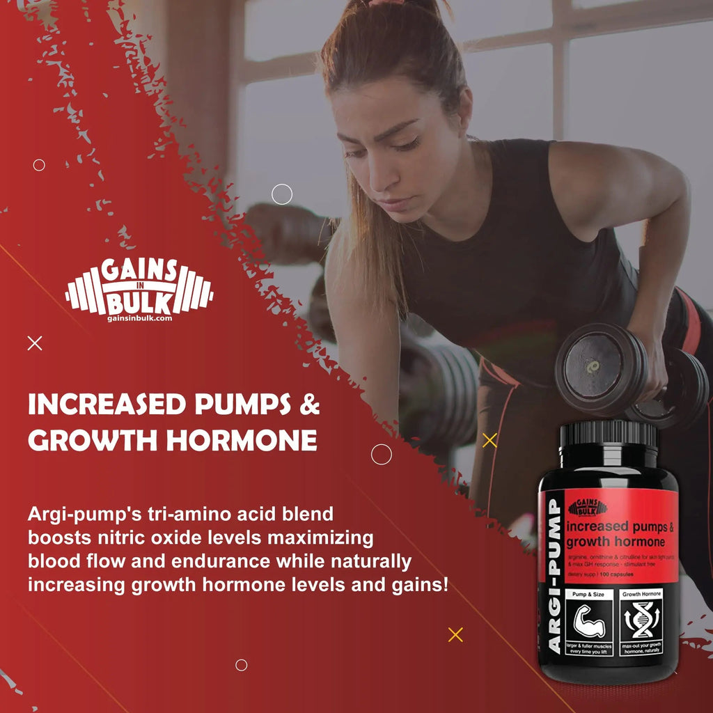 Gains in Bulk, Argi Pump, L-Arginine Nitric Oxide Booster with L-Citrulline and L-Ornithine GAINS IN BULK GAINSINBULK.COM Au supplements