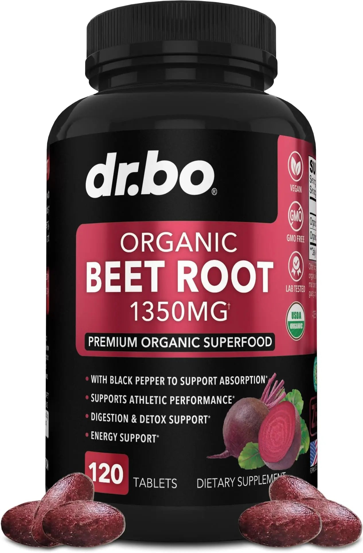 Organic Beet Root Capsules Supplements - 1350mg Beetroot Powder Extract Pills, Organic DR. BO Au supplements