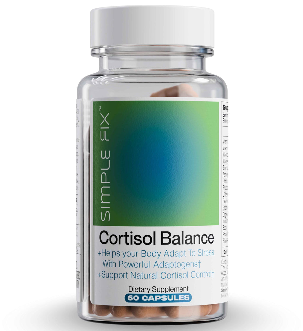 The Simple Fix Cortisol Balance Supplement – Supports Stress, Focus & Daily Energy – with Ashwagandha, Rhodiola Rosea, L-Theanine, Magnesium, Zinc & B6 – Adaptogen Formula – Vegan Capsules The Simple Fix Au supplements