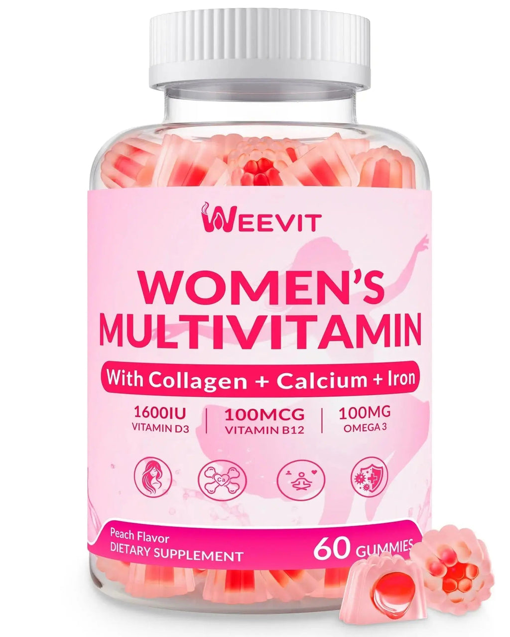 WEEVIT Methylated Multivitamin for Women Gummies, Womens Multivitamin Gummy with Collagen, Iron, Omega-3 WEEVIT Au supplements
