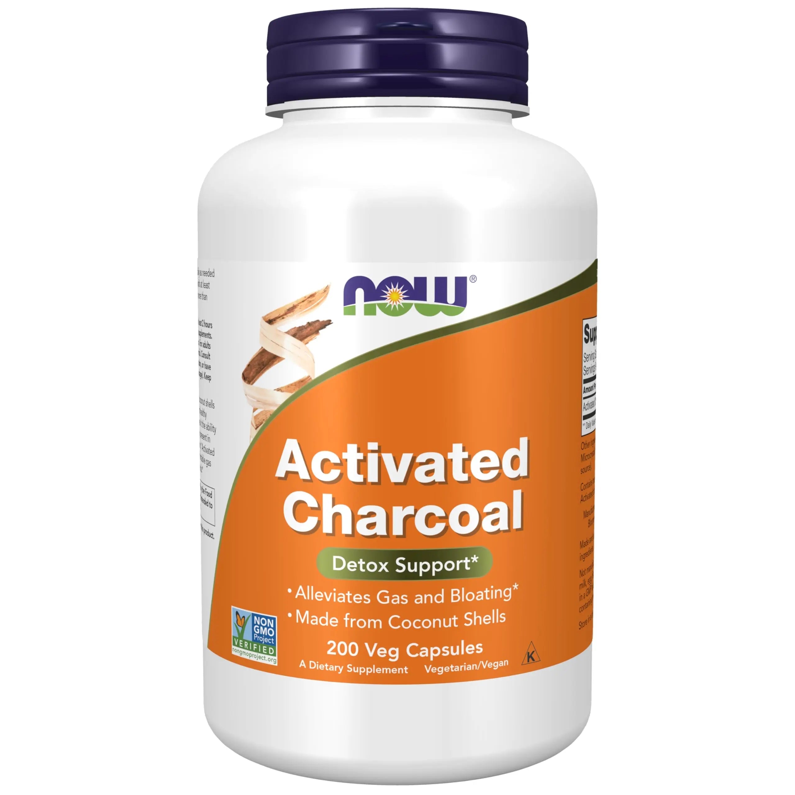 NOW Supplements, Activated Charcoal Made from Coconut Shells, Non-GMO Project Verified NOW Au supplements