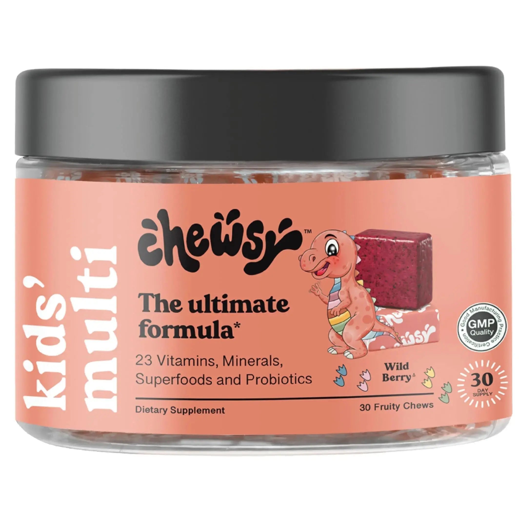 Chewsy Kids’ Multivitamin, Delicious Candy-Style Daily Vitamin Chews + Probiotics + Superfoods, Wild Berry Flavor Chewable Fruity Supplement Chews CHEWSY Au supplements
