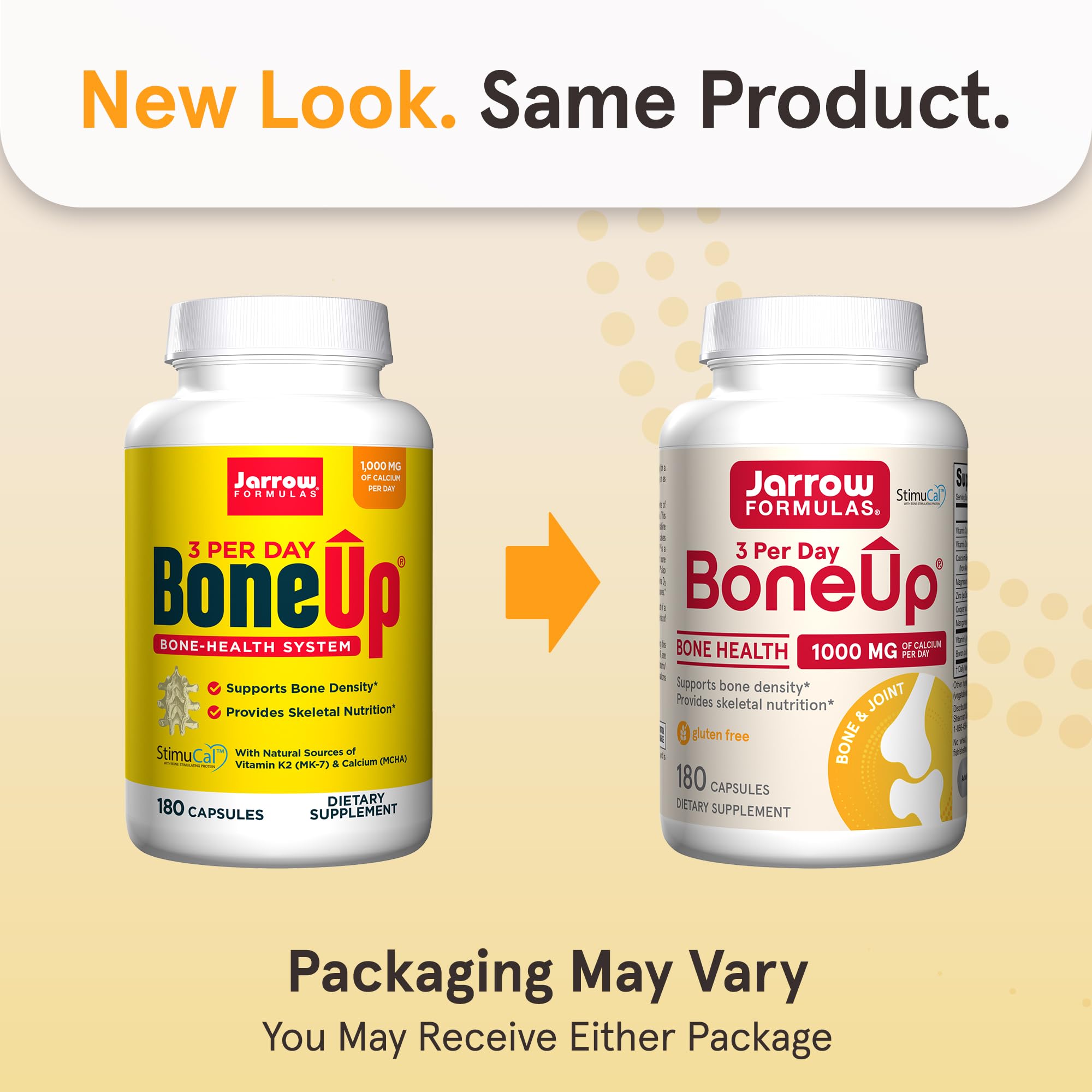 Jarrow Formulas BoneUp Three Per Day for Bone Density and Skeletal Nutrition, Includes Vitamin D3, K2 (as MK-7) and Calcium