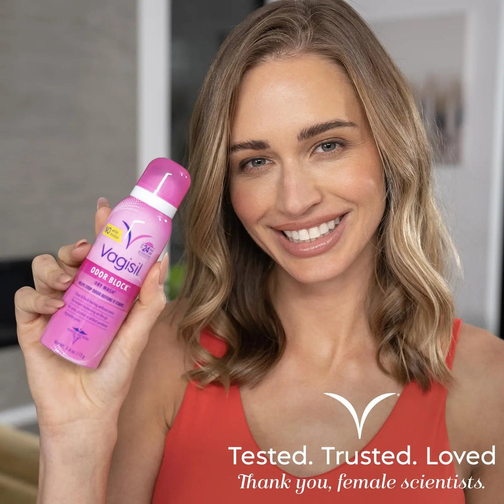 Vagisil Odor Block Dry Wash Spray for Feminine Hygiene, Gynecologist Tested, Hypoallergenic, 2.6 Ounces Vagisil Au supplements