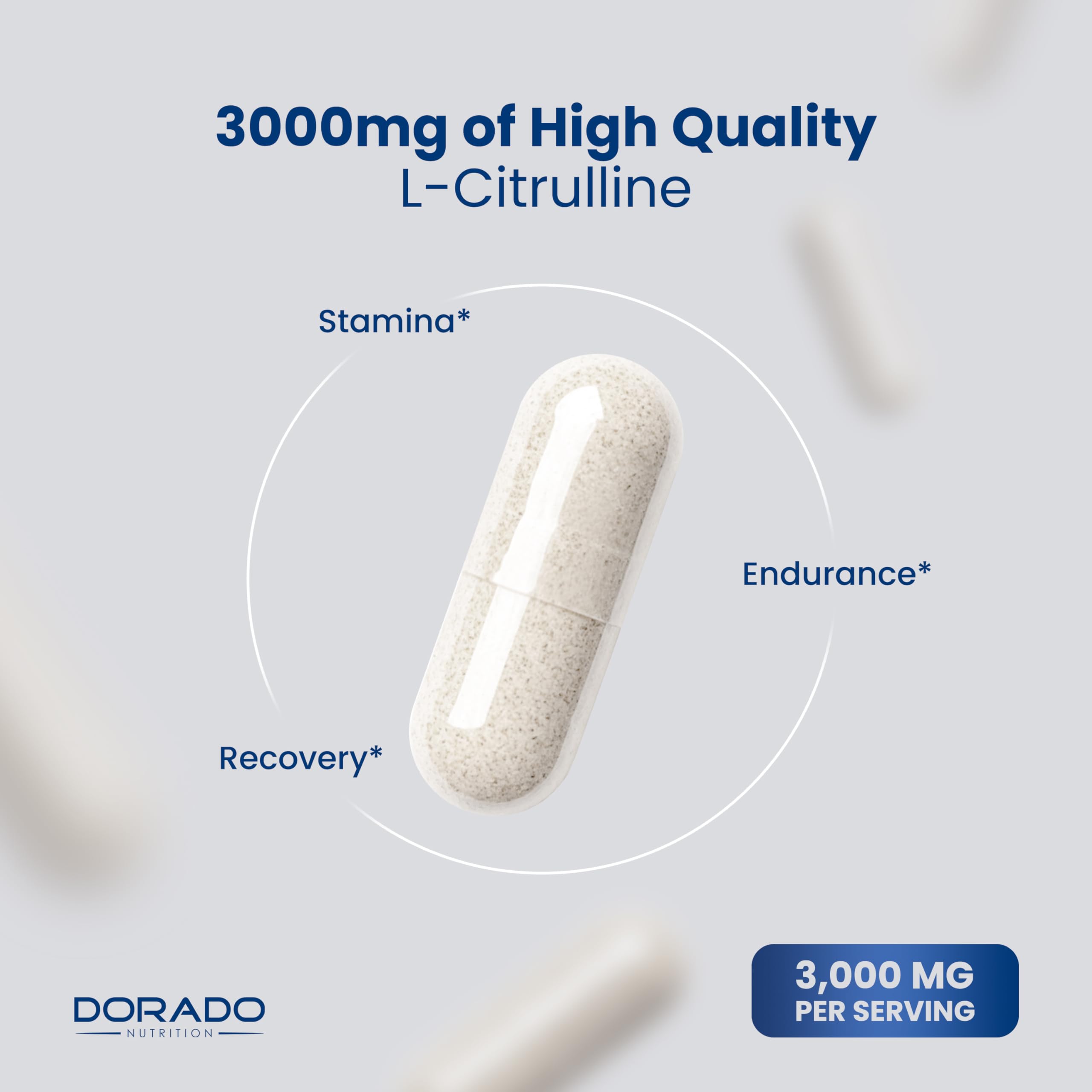L Citrulline 3000mg Supplement (240 Capsules) Support L Arginine & Nitric Oxide Pills - L-Citrulline For Men & Women - Muscle Recovery & Pump Supplement