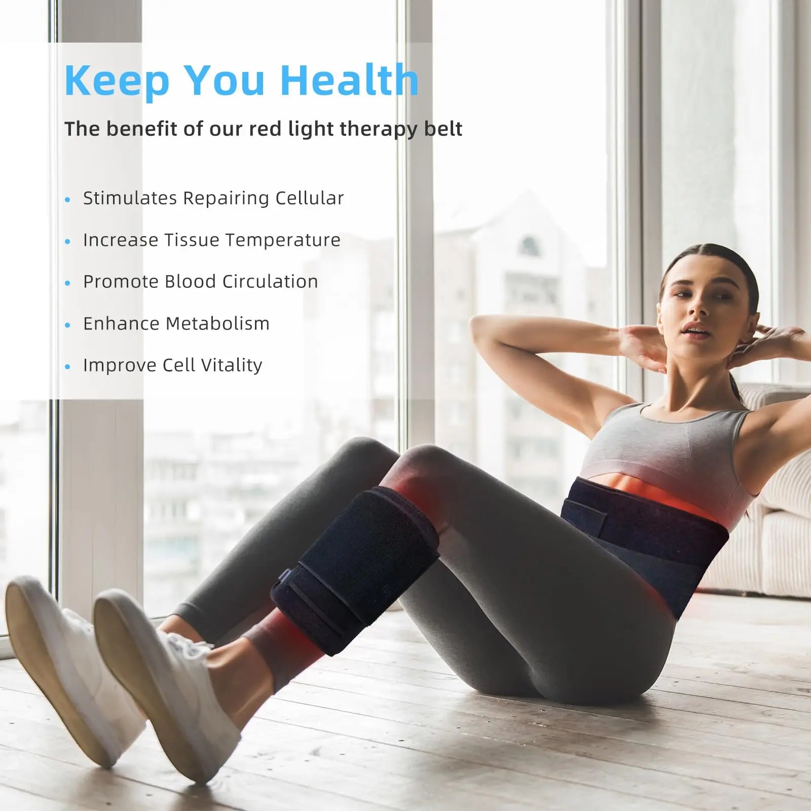 Red Light Therapy Infrared Light Therapy Heating Wrap Belt for Body Back Knee Shoulder Waist Muscle Pain AKYSUN Au supplements