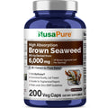 NusaPure Brown Seaweed 30:1 Extract, 200 mg Equivalent to 6,000 mg 200 Veggie Capsules - (Vegan, Non-GMO Bioperine) NusaPure Au supplements