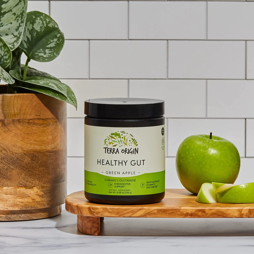 Healthy Gut Green Apple | 30-Servings with L-Glutamine, Zinc, Glucosamine, Slippery Elm Bark, Marshmallow Root and More! TERRA ORIGIN Au supplements