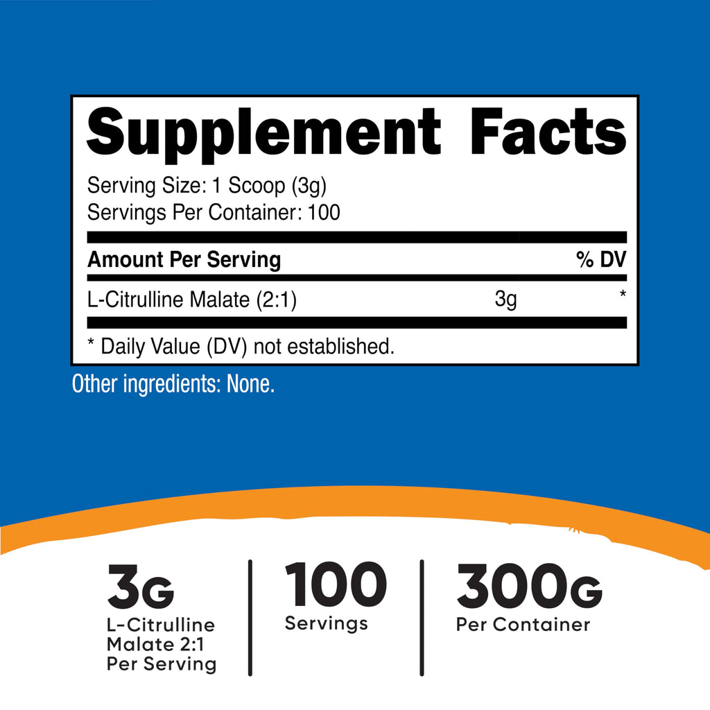 Nutricost L-Citrulline Malate (2:1) Powder (300 Grams)