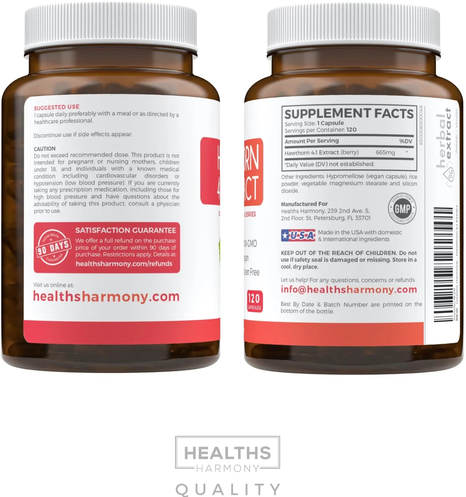 Hawthorn Berry Capsules - 4 Month Supply Digestion & Heart Health Supplement Healths Harmony Au supplements