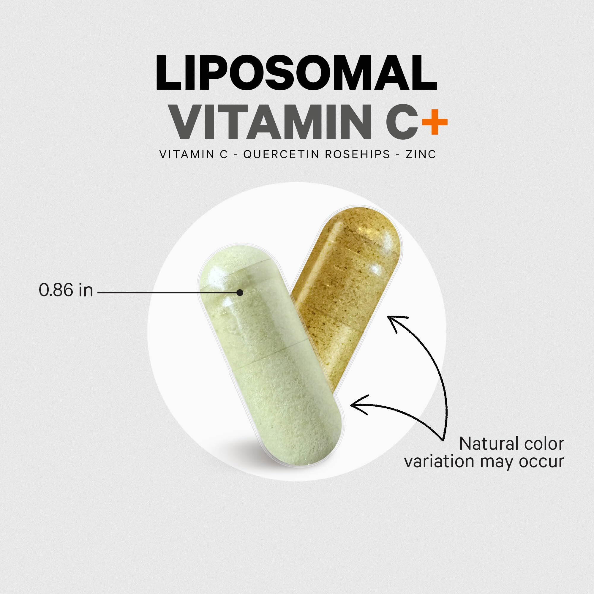 Codeage Liposomal Vitamin C 1500mg with Zinc, Elderberry, Citrus Bioflavonoids Grapefruit, Lemon, Orange Powder, Quercetin & Rose Hips Fruit – Vegan Supplement - Non-GMO, Vegan Pills, 180 Capsules Codeage Au supplements
