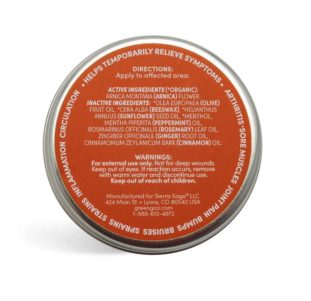 Green Goo Natural Skin Care Salve, Pain Relief with Arnica,1.82 Ounce Large Tin Green Goo Au supplements