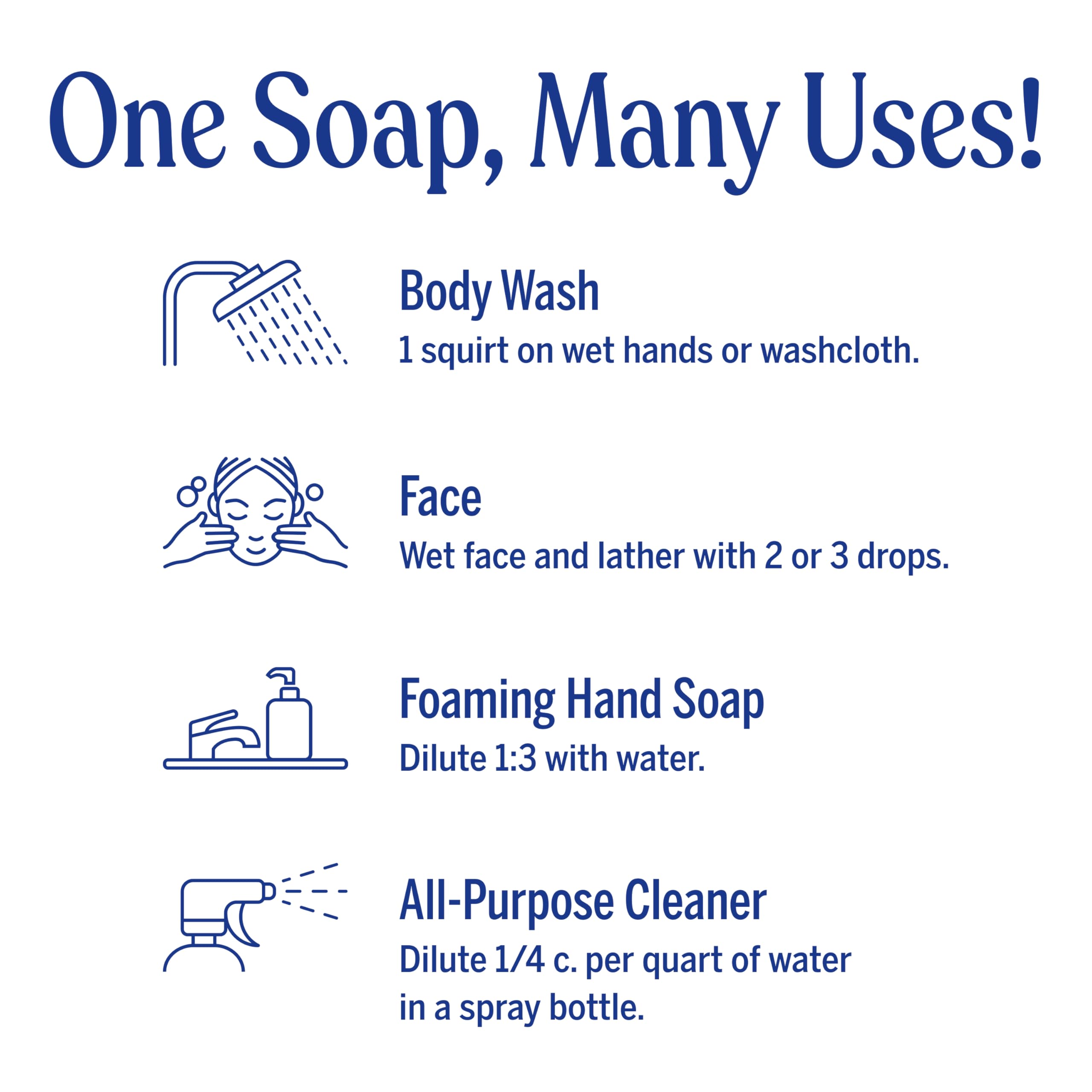Dr. Bronner's Pure-Castile Magic Liquid Soap (Baby Unscented, 8 Ounce)- Made with Regenerative Organic Certified Oils, For Face