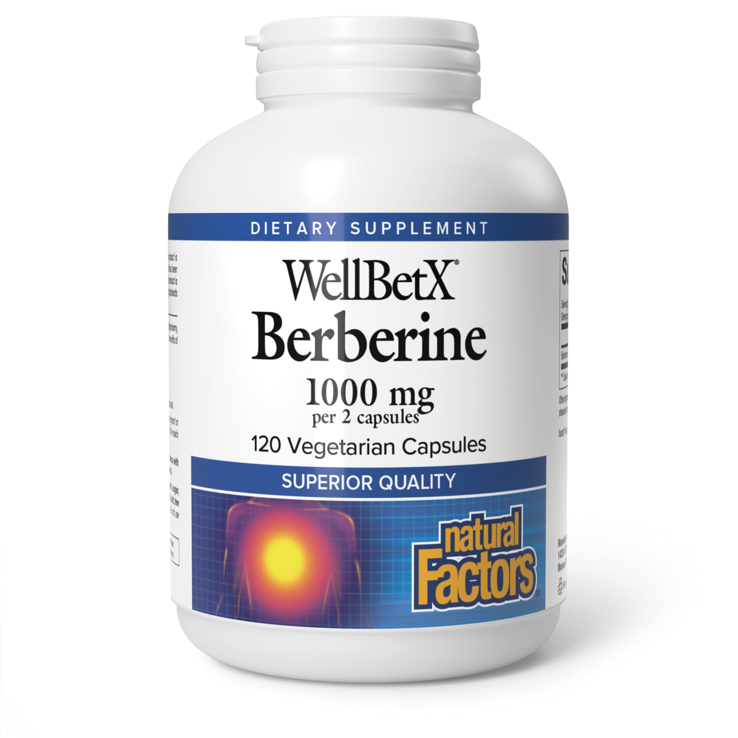 Natural Factors WellBetX Berberine - Daily Supplement Supports Metabolic Health - Formula Supports Healthy Heart - Gluten-Free & Vegan