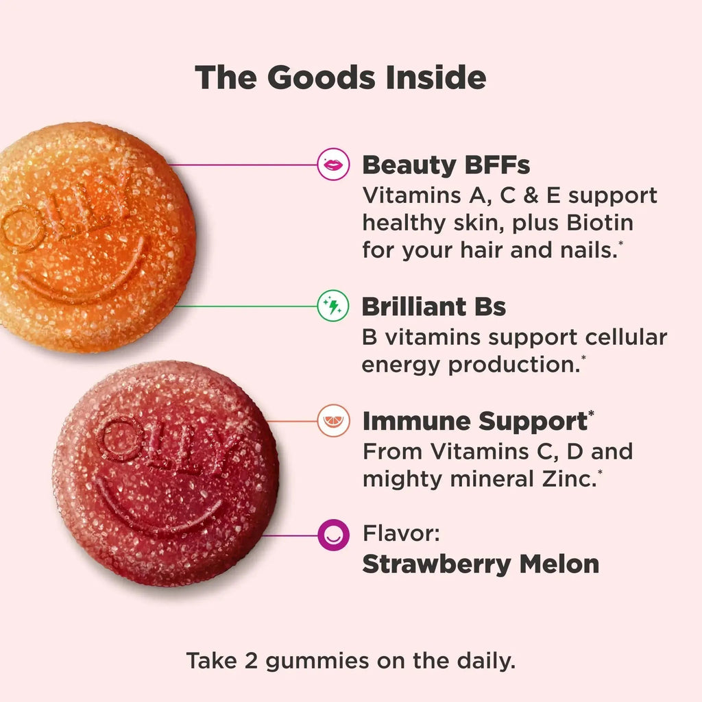 OLLY Teen Girl Multi Gummy, Healthy Skin and Immune Support, 15 Essential Vitamins, Biotin, Zinc, Calcium, Chewable Multivitamin OLLY Au supplements