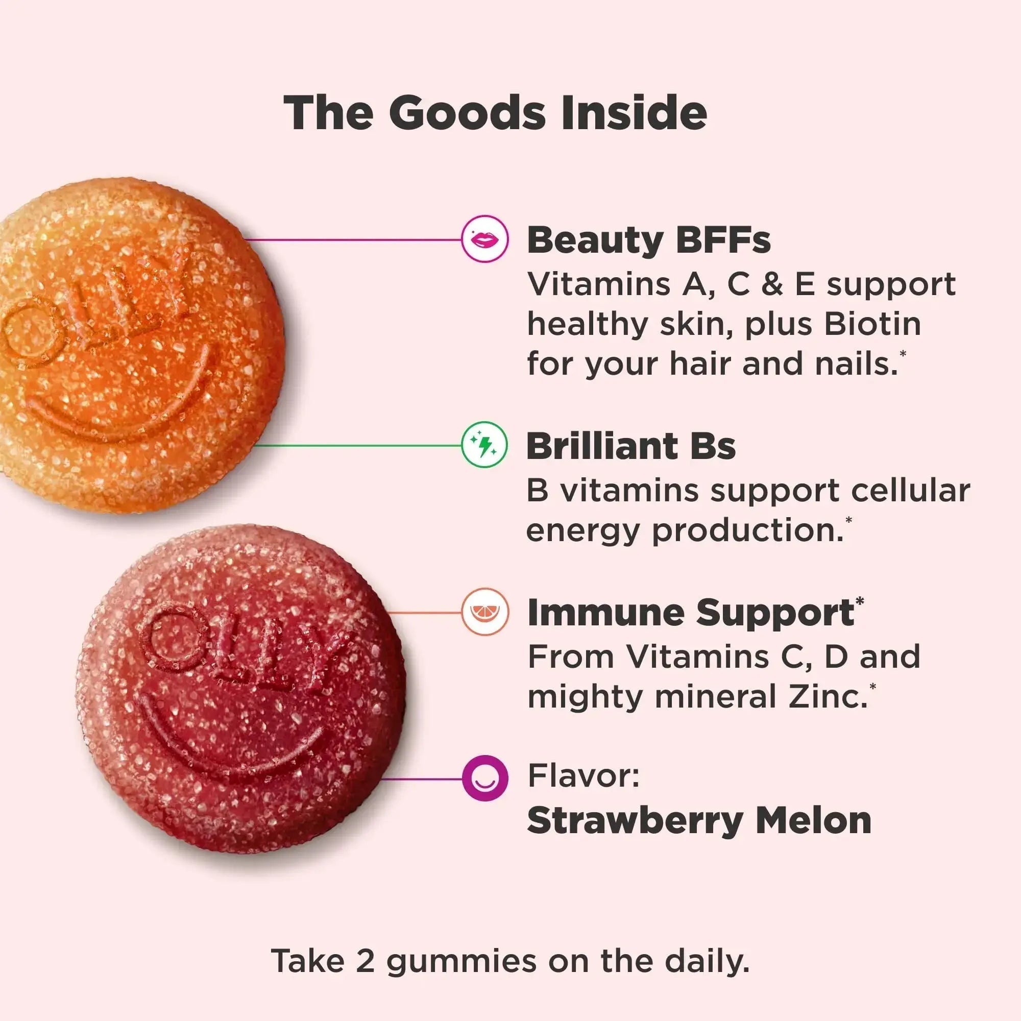 OLLY Teen Girl Multi Gummy, Healthy Skin and Immune Support, 15 Essential Vitamins, Biotin, Zinc, Calcium, Chewable Multivitamin OLLY Au supplements