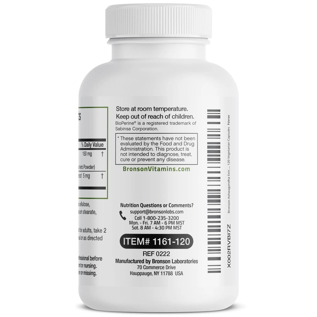 Bronson Ashwagandha Extra Strength Stress & Mood Support with BioPerine Bronson Au supplements