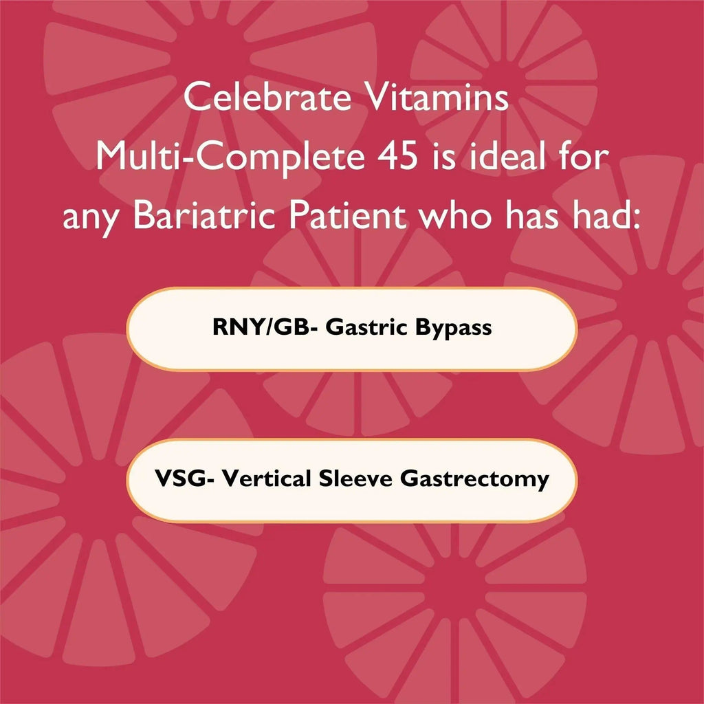 Celebrate Vitamins Multi-Complete | Bariatric Multivitamin with 45 mg Iron—Daily Essential Vitamins & Minerals Celebrate Bariatric Supplements Au supplements