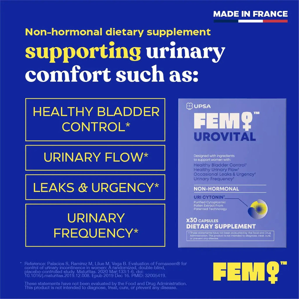 FEM Urovital Bladder Control Supplements - Overactive Bladder, Leakage & Urgency Relief - Non-Hormonal Urinary Tract Health Support for Women - 30 Capsules Upsa Au supplements