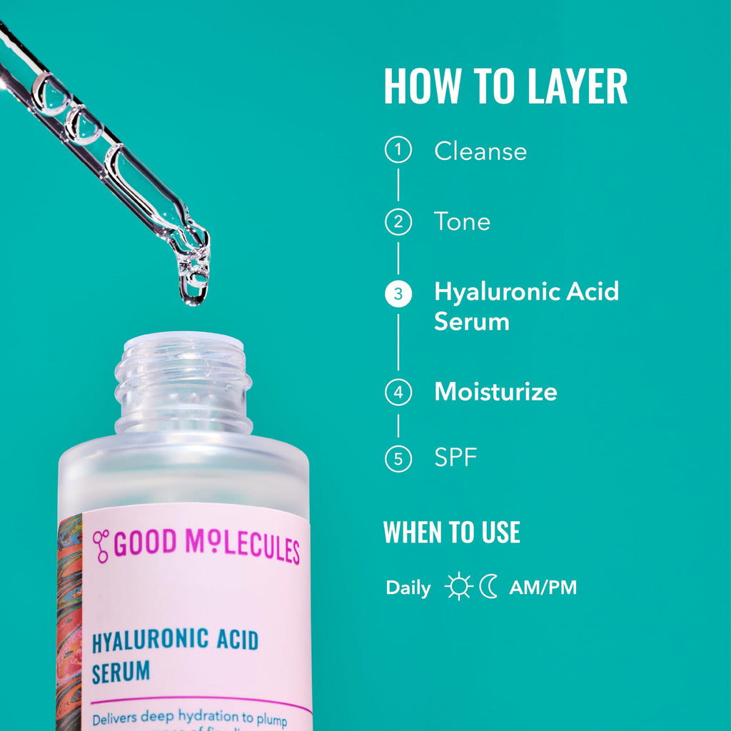 Good Molecules Hyaluronic Acid Serum - 1% Hyaluronic Acid Non-greasy Ultra Hydrating Serum