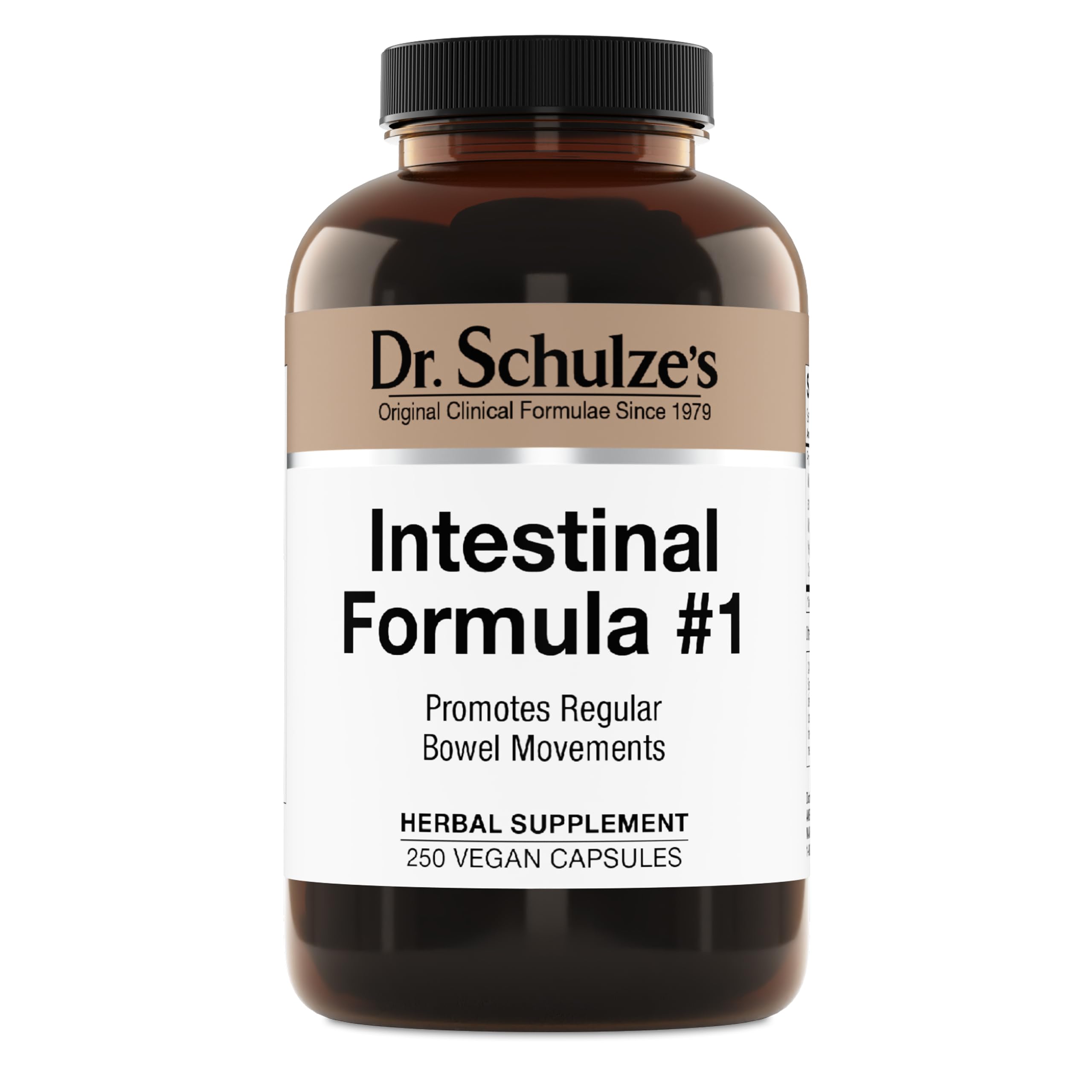 Dr. Schulze's Intestinal Formula #1 - Bowel Movement Supplement for Colon Health Support - Bloating & Constipation Aid - Intestinal Cleanse - All-Natural - Plant-Based - Vegan - 250 Count Dr. Schulze's Au supplements