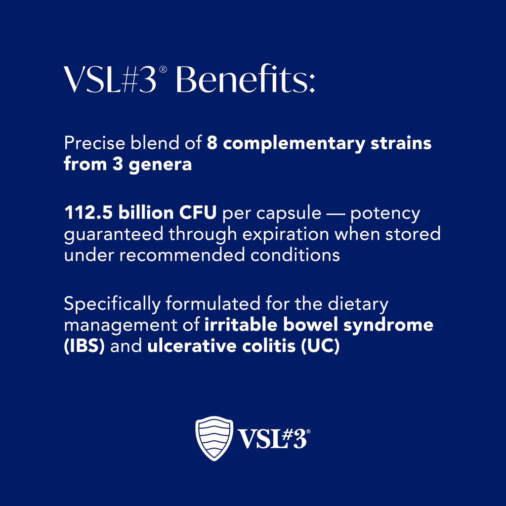 VSL#3® Probiotics for Digestive Health, IBS & UC Symptoms - 112.5B CFUs, High-Potency, Multi-Strain, Live, Refrigerated Probiotic, Medical Food for Gut Health Support in Men & Women, 60 Capsules VSL #3 Au supplements
