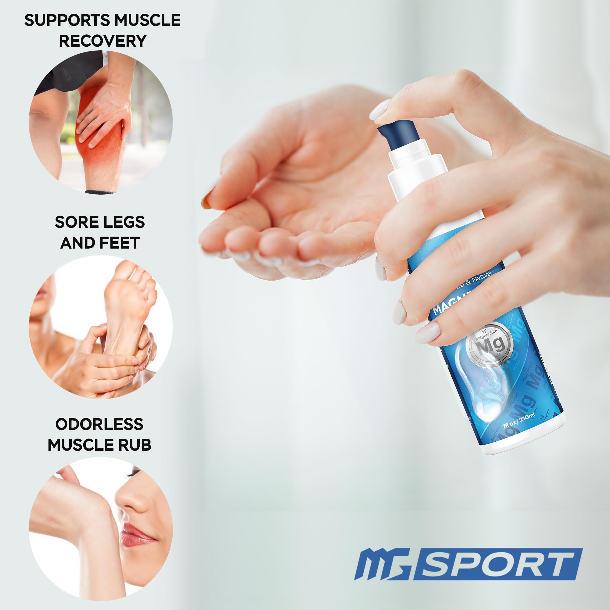 High Absorption Zinc and Magnesium Bundle for Muscle Recovery - Zinc Supplement and Transdermal Magnesium Gel for Leg Cramps MgSport Au supplements