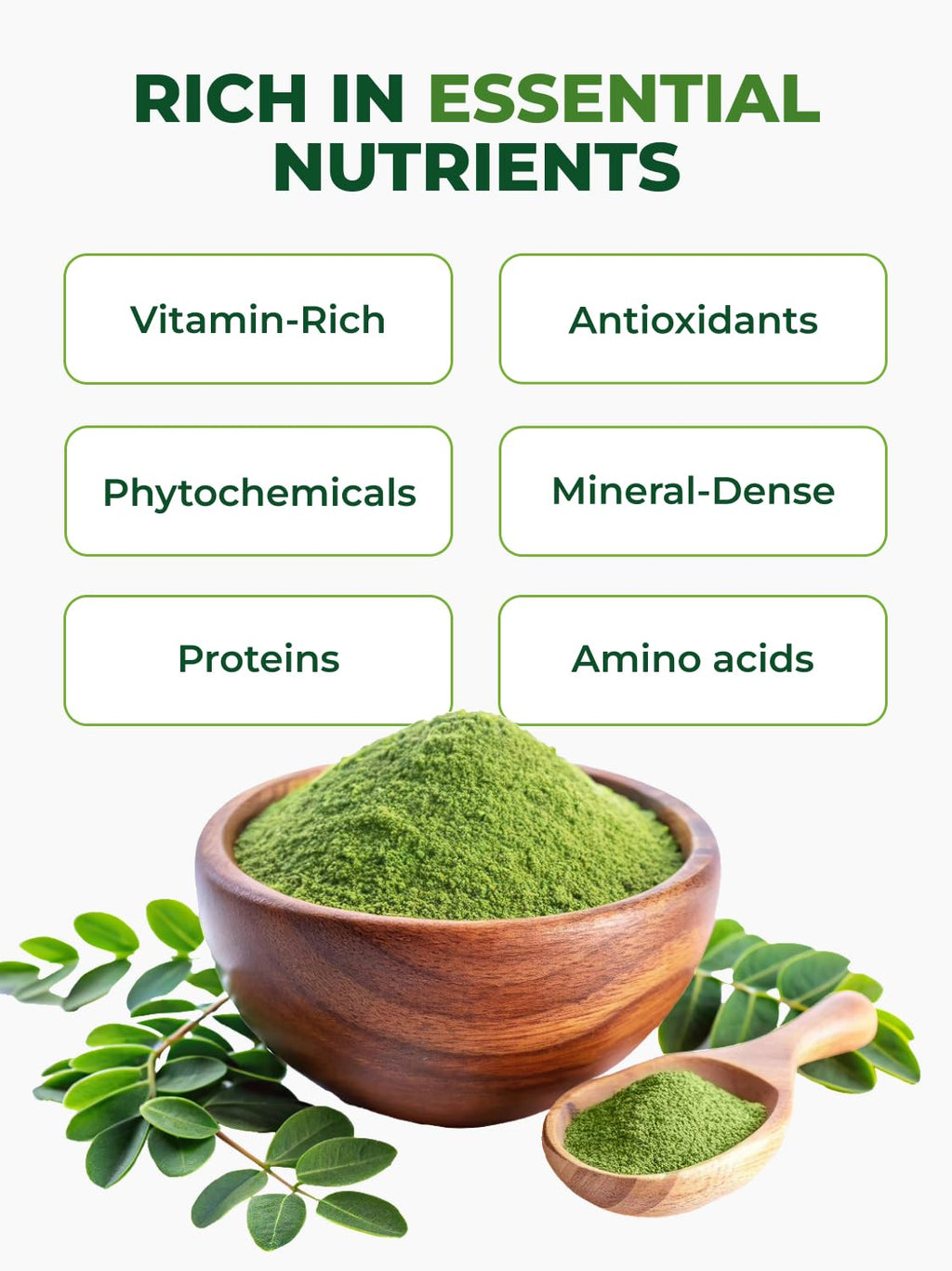 PURA VIDA MORINGA Organic Moringa Powder, Premium 100% Leaf Powder Single Origin - USDA Organic Moringa Oleifera Leaf