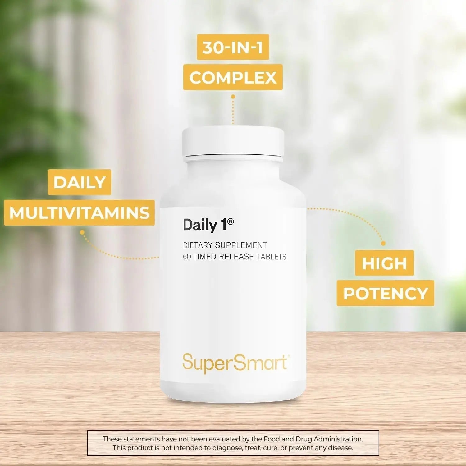 Supersmart - Daily 1® Timed Release - Multivitamin Supplement for Women & Men - with BioPQQ®, Vitamin A, B, C, D & E, Biotin, Quercetin & Fisetin | Supersmart Au supplements