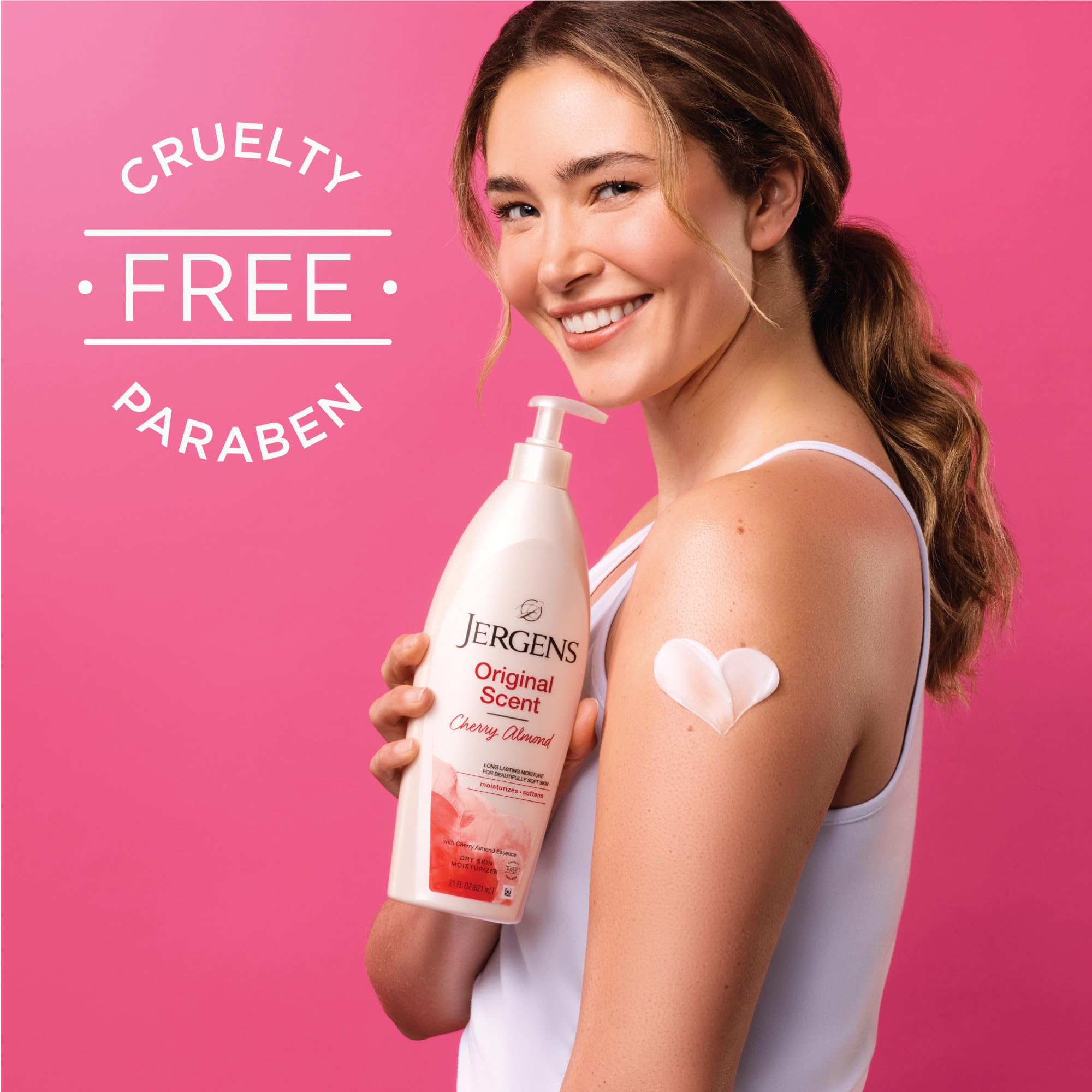 Jergens Original Scent Dry Skin Body Lotion, Hand and Body Moisturizer, Cherry Almond Essence