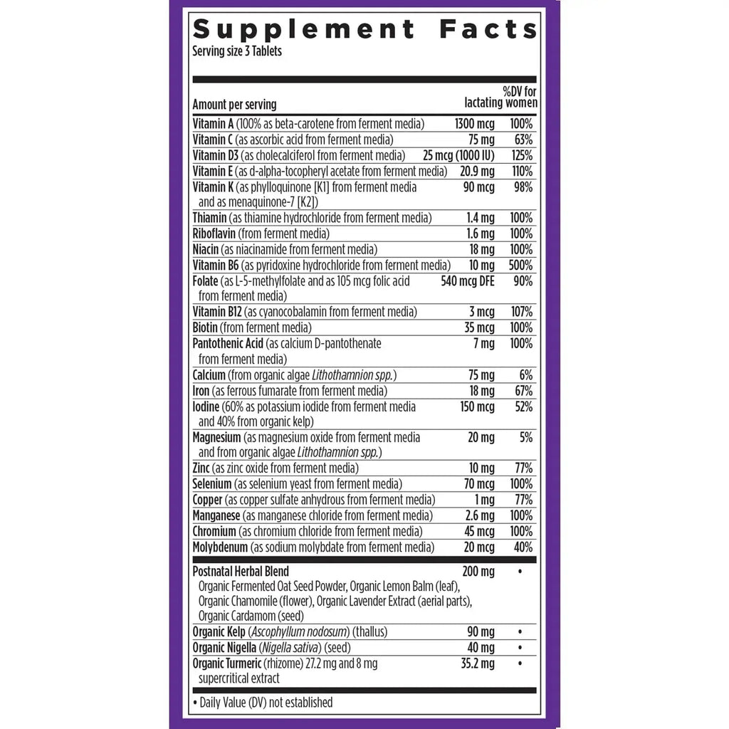 New Chapter, Postnatal Vitamins Lactation Supplement, Complete Multivitamin with Fermented Vitamin D3 + B Vitamins New Chapter Au supplements