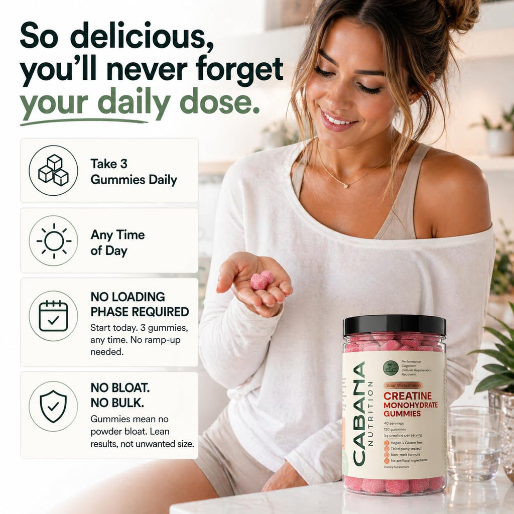 Creatine Monohydrate Gummies 5g - Only 2g Sugar, Made in USA - Sour Watermelon Flavor - Vegan & 3rd Party Tested - Pre & Post Workout Supplement for Women and Men (120 Count, 40 Servings)