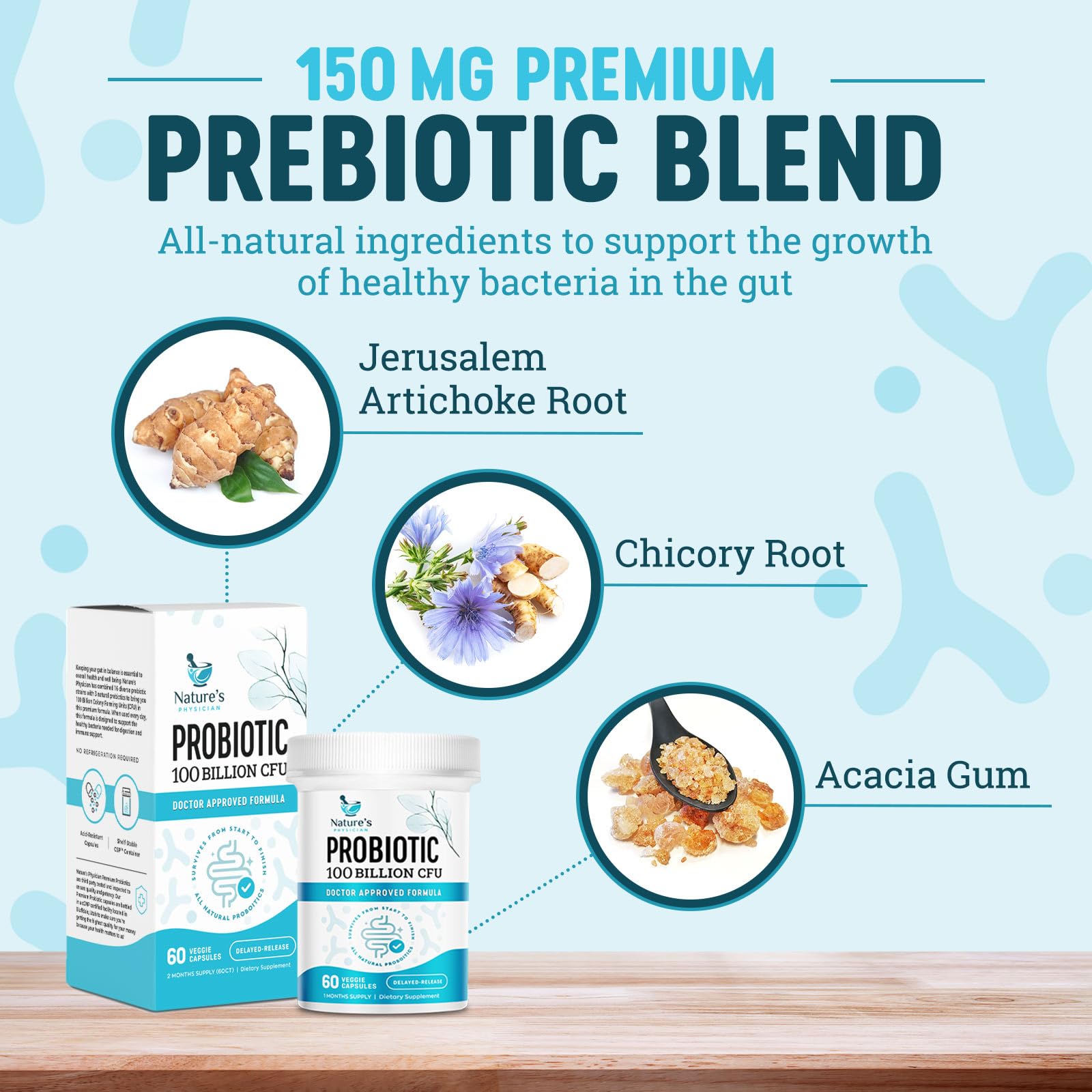 Nature's Physician Probiotics - 100 Billion CFU - 16 Strains + Prebiotics - Best Probiotic Supplement for Women & Men - Supports Immune, Digestive Health, Occasional Constipation & Gas - 60 Capsules Nature's Physician Au supplements