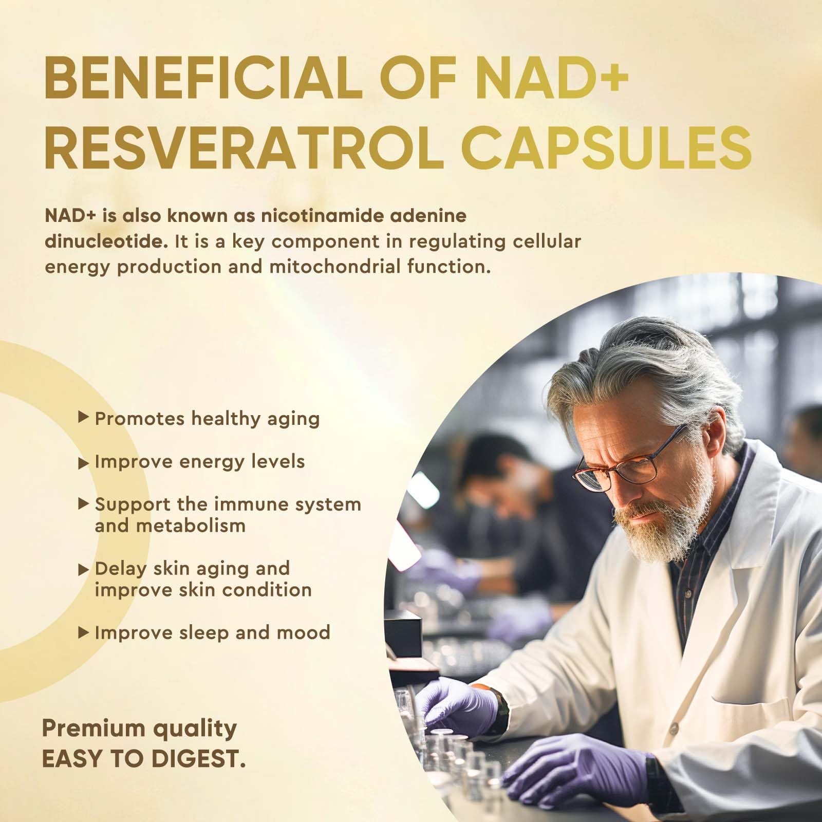 Life Nutrition NAD+ Supplement 1000 mg - 120 Capsules True NAD+ & Resveratrol, NMN Alternative Supports Anti-Aging, Cellular Energy & Repair, Metabolism & Brain Boost for Men & Women Life Nutrition Au supplements