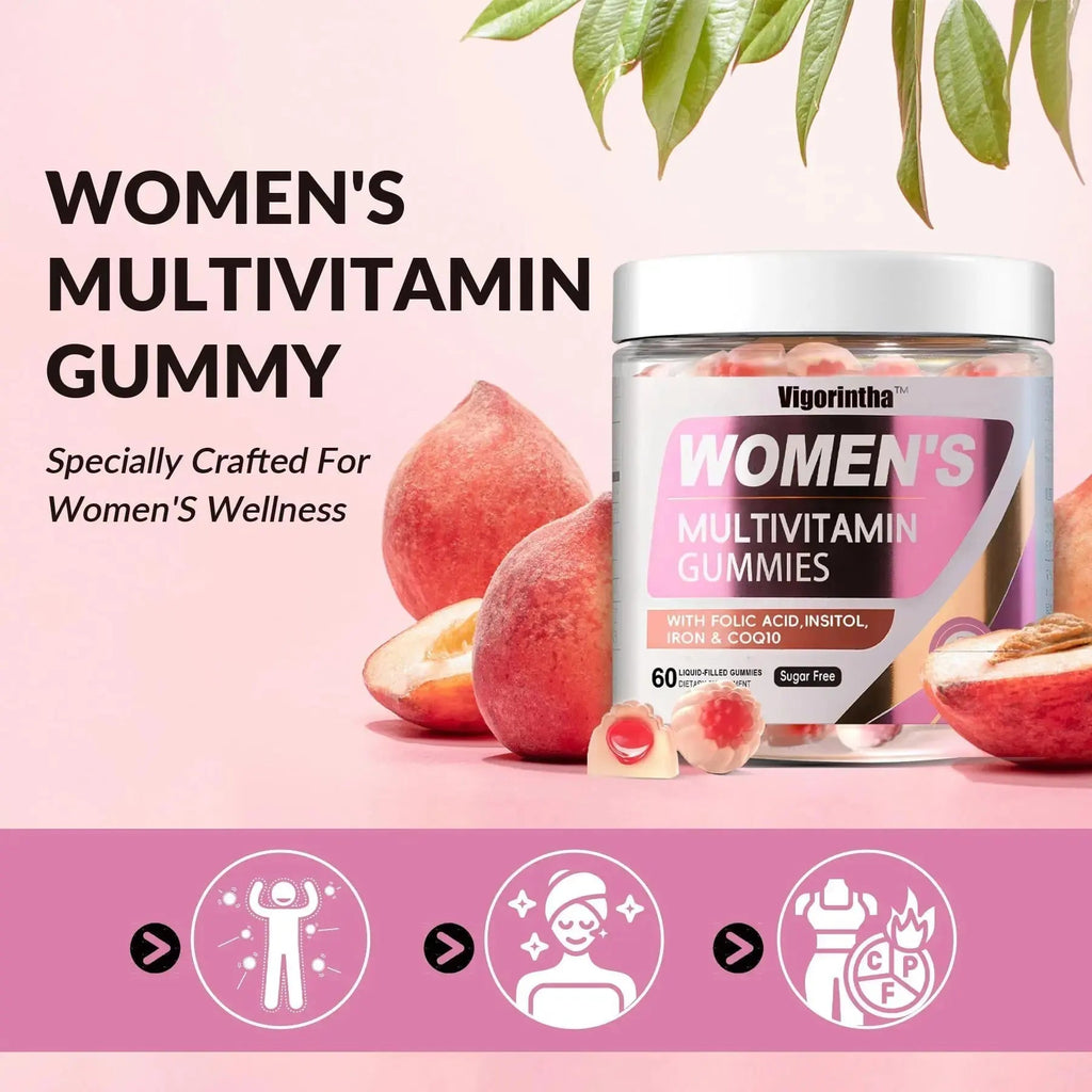 Vigorintha 2 Pack Sugar Free Womens Multivitamin Gummies with 19 Multi Vitamins & Minerals,Iron,Calcium,Folate,Biotin,Inositol Vigorintha Au supplements