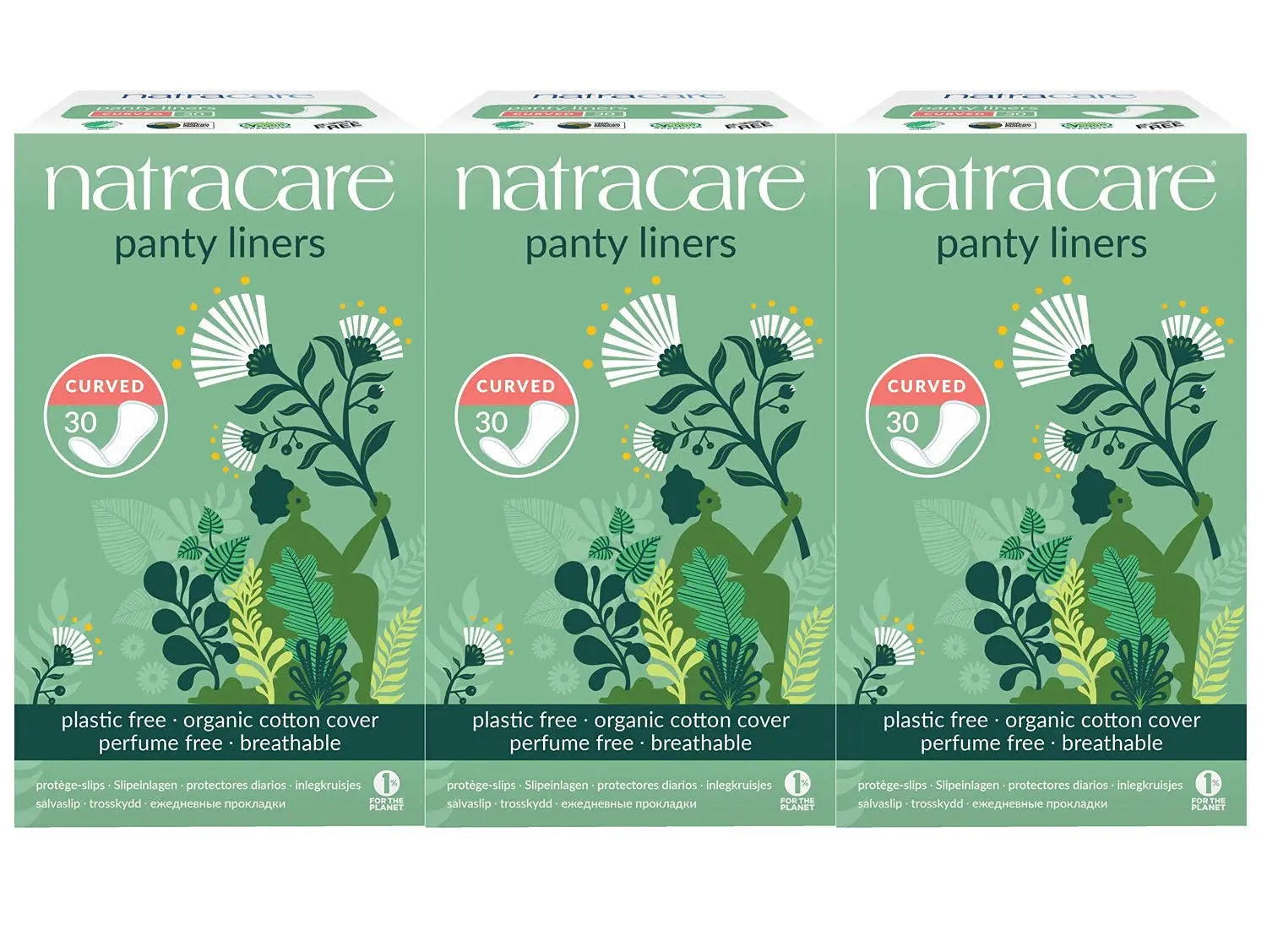 Panty Liners Curved 30ct - Panty Liner ( Pack of 3) NATRACARE Au supplements