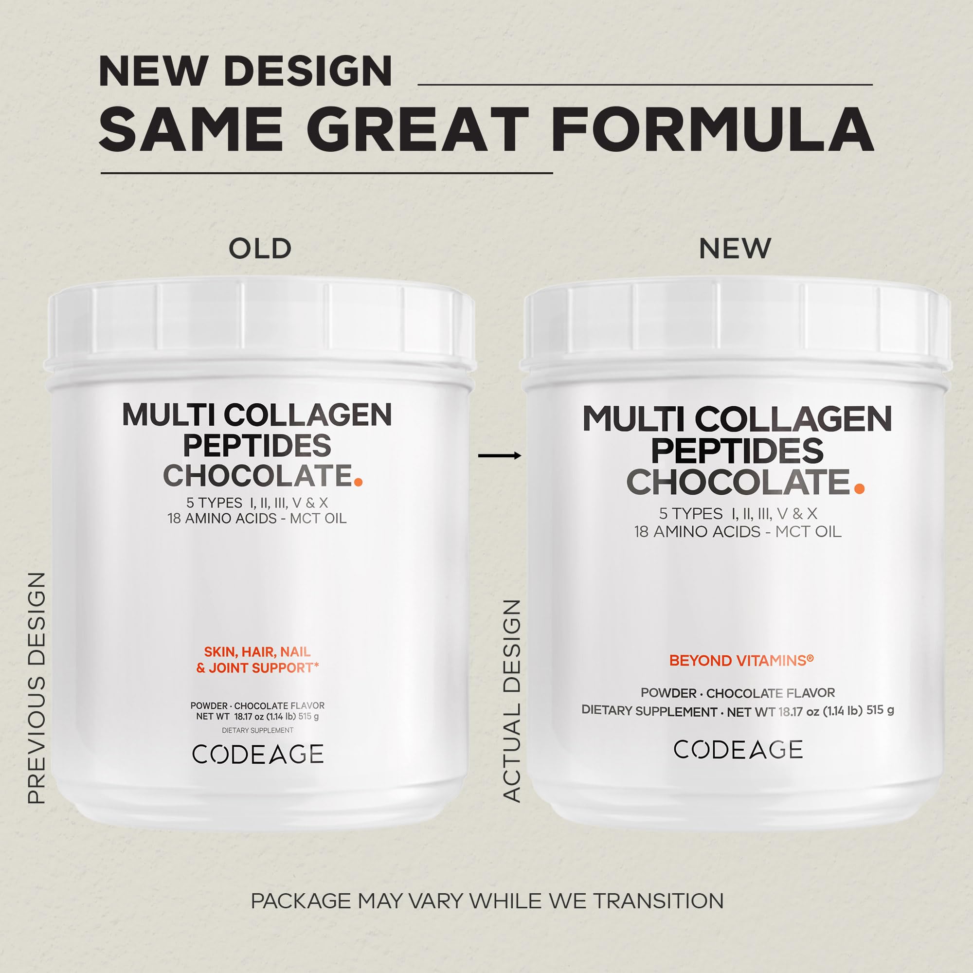 Codeage Multi Collagen Chocolate Protein Powder - Hydrolyzed Bovine Collagen Peptides, 5 Collagen Types & MCT Oil - Collagen Creamer, Chocolate Collagen Peptides - Protein Shakes - Non-GMO - 18.17 oz Codeage Au supplements