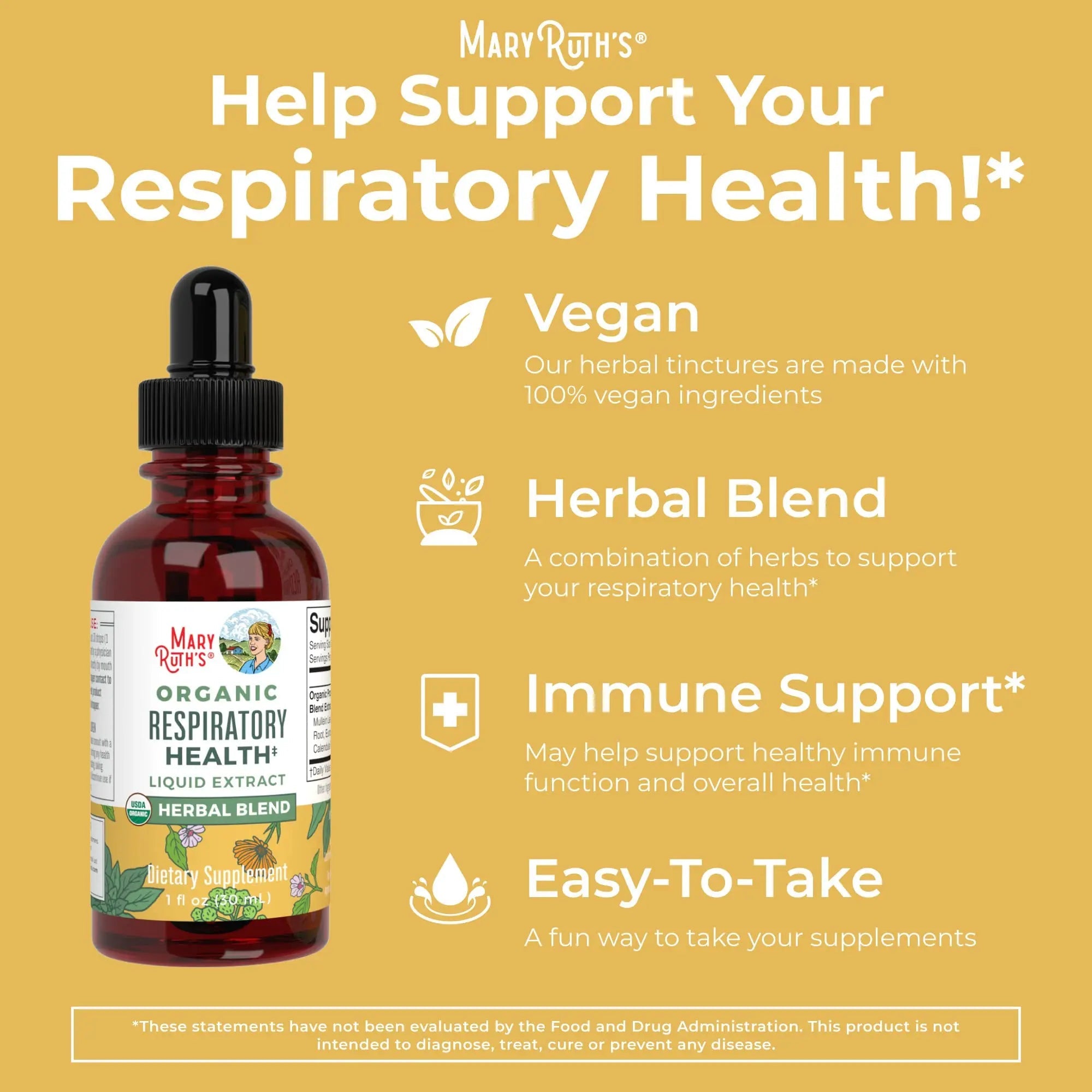 MaryRuth's | USDA Organic Respiratory Health Herbal Supplement Extract MaryRuth Organics Au supplements
