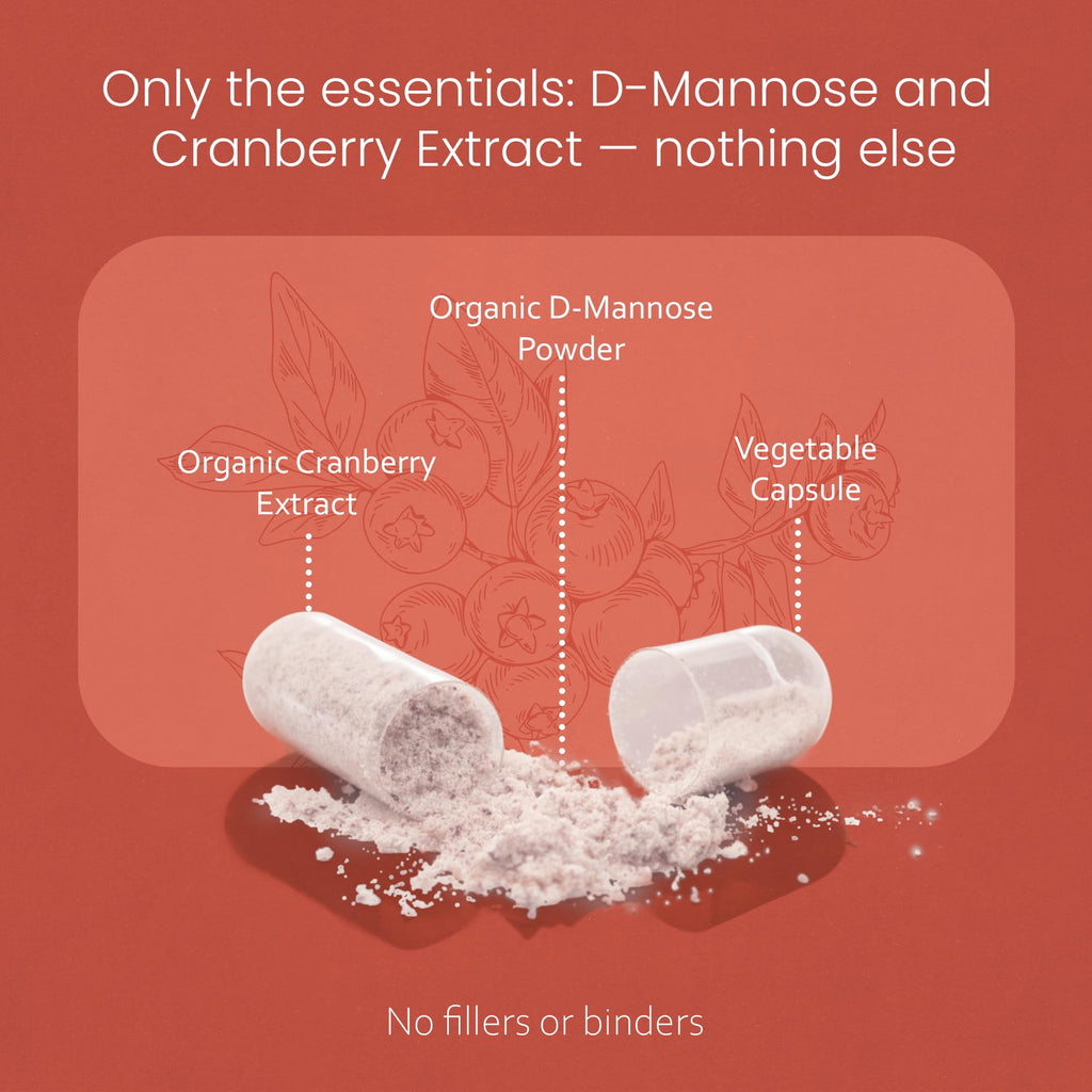 NaturaLife Labs Organic D-Mannose 1300 mg with Organic Cranberry Extract 100 mg per Serving – 100 Capsules – Non-GMO, Gluten-Free, Vegan NaturaLife Labs Au supplements