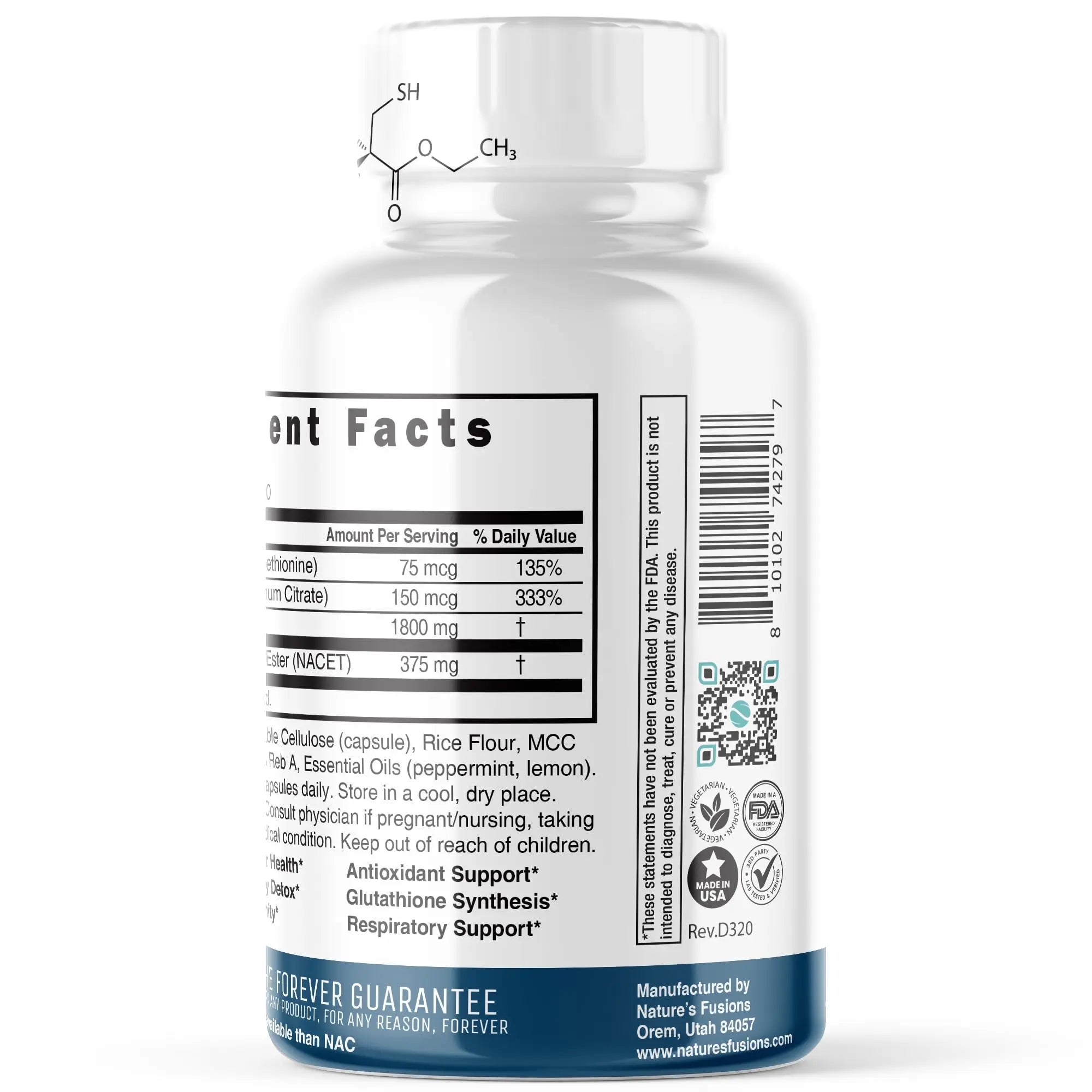 Neuro NAC Supplement 375mg Extra Strength with 1800mg Glycine - N-Acetyl Cysteine Nature's Fusions Au supplements