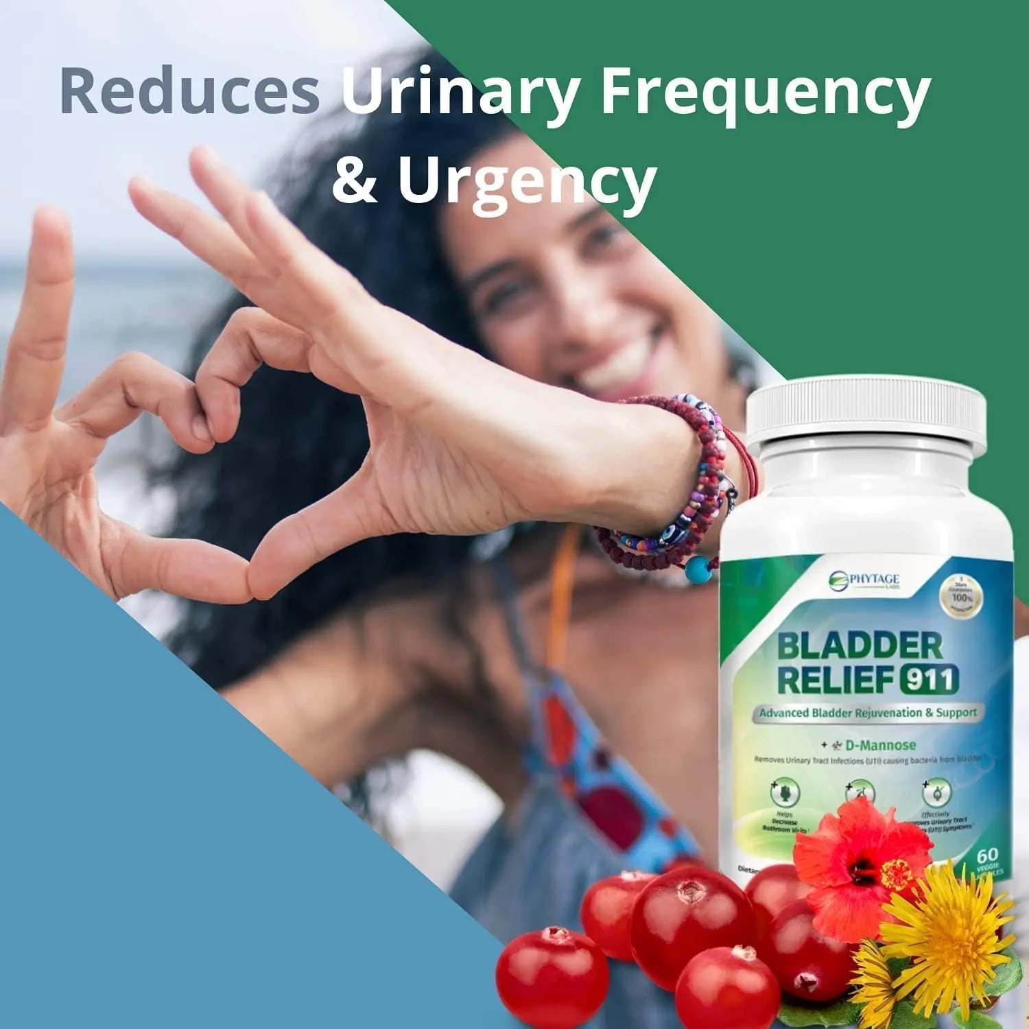 Phytage Labs Bladder Relief 911 Detoxifying Strength - for Men and Women Provides Bladder Support, 60 Veggie Capsules - 2 Pack Phytage Labs Au supplements