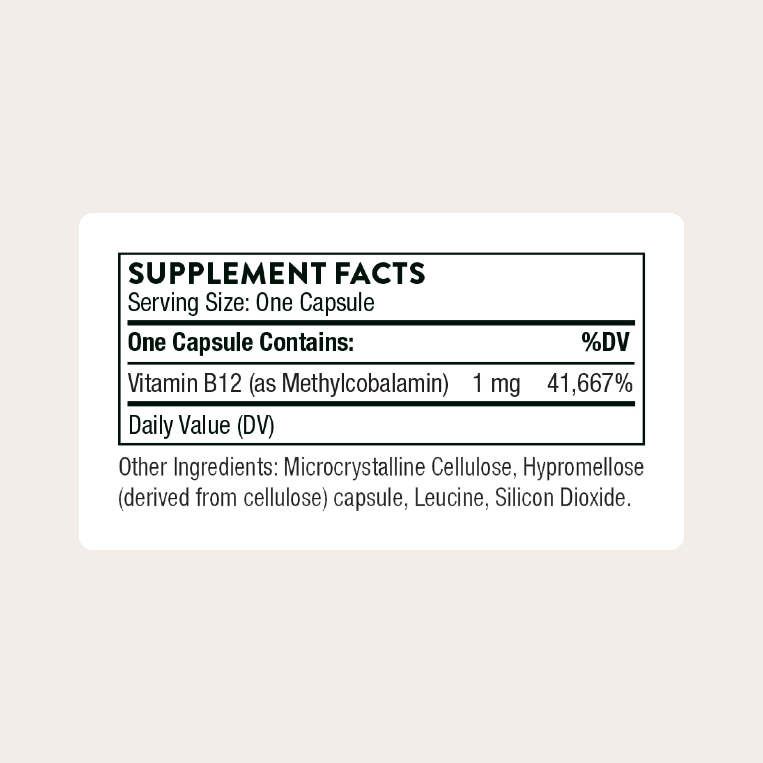 THORNE - Vitamin B12 - as Methylcobalamin - Supports Heart & Nerve Health, Blood Cell Function, Restful Sleep & Methylation* - Third-Party Certified