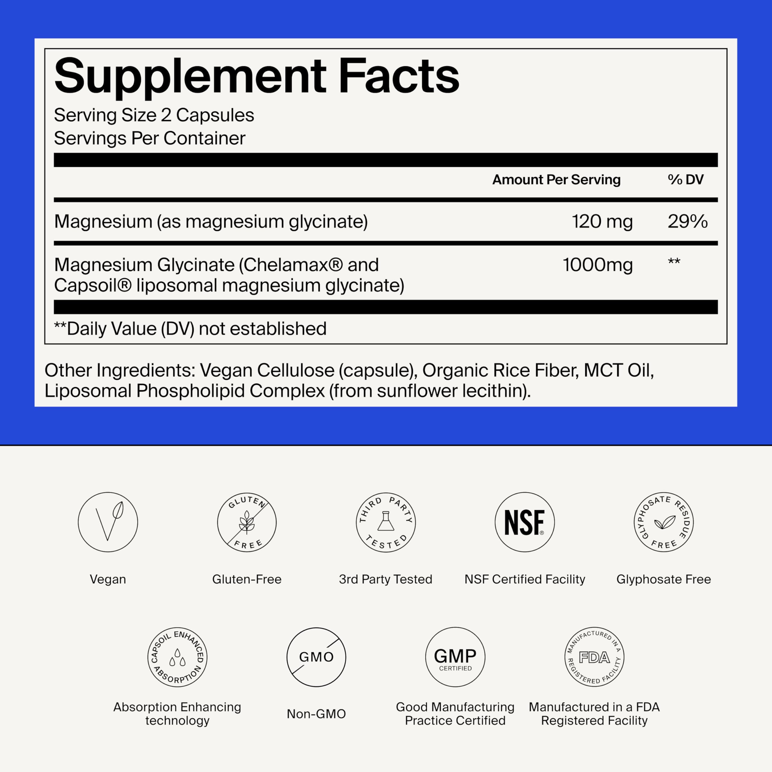 Magnesium Glycinate 1000mg - Liposomal Magnesium Bisglycinate for Max Absorption - Extra Strength to Support Body and Mind, Non-Laxative, Vegan, Gluten-Free - 120 Capsules The Absorption Company Au supplements