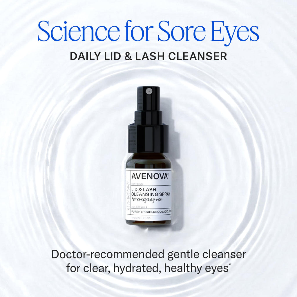 Avenova Eyelid and Eyelash Cleanser Spray - 20ml Bottle - Gentle Everyday Pure Hypochlorous Acid Spray for Eye Irritation