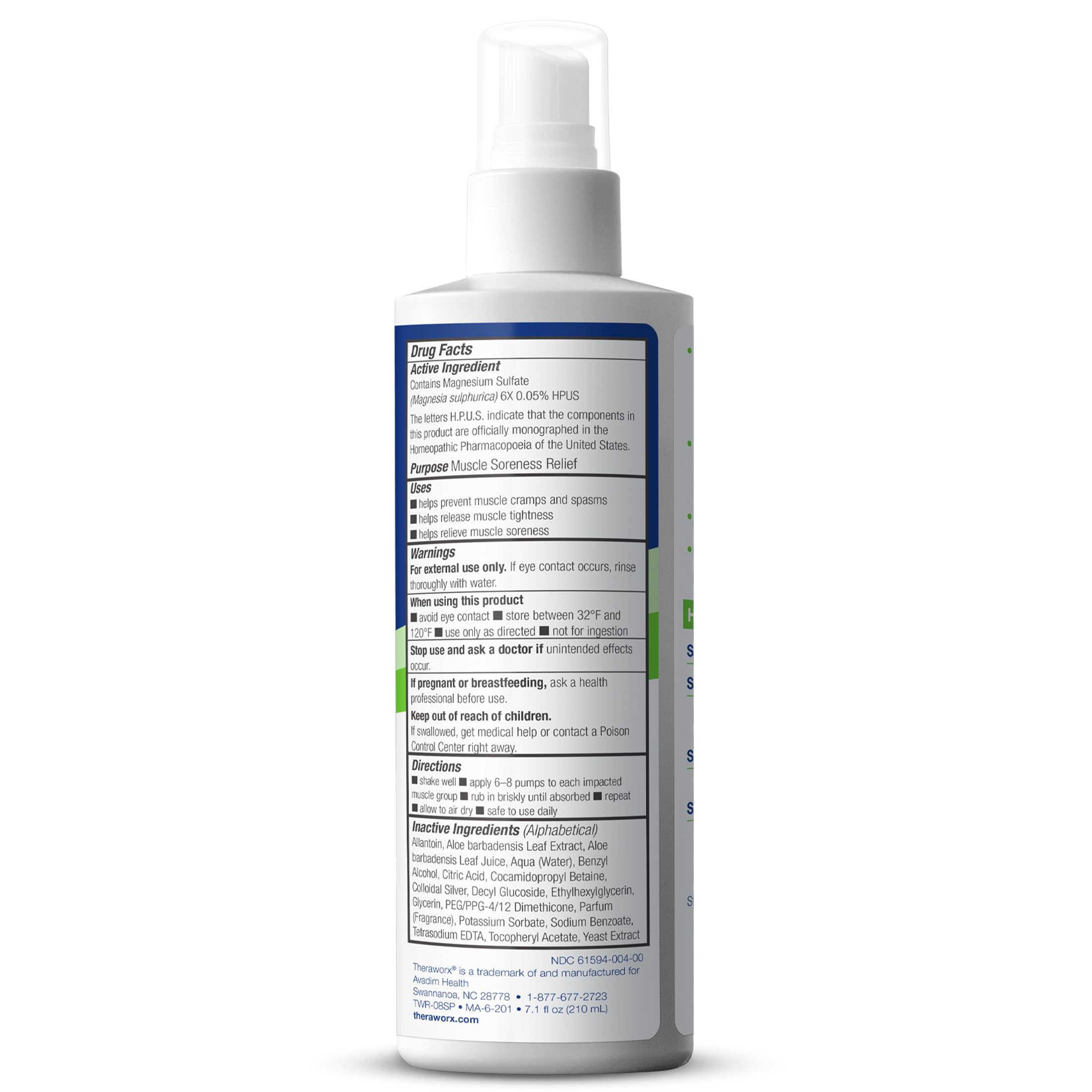 Theraworx Relief for Muscle Cramps Spray Fast-Acting Muscle Spasm, Leg Soreness with Magnesium Sulfate - 7.1 oz - 1 Count Theraworx Au supplements