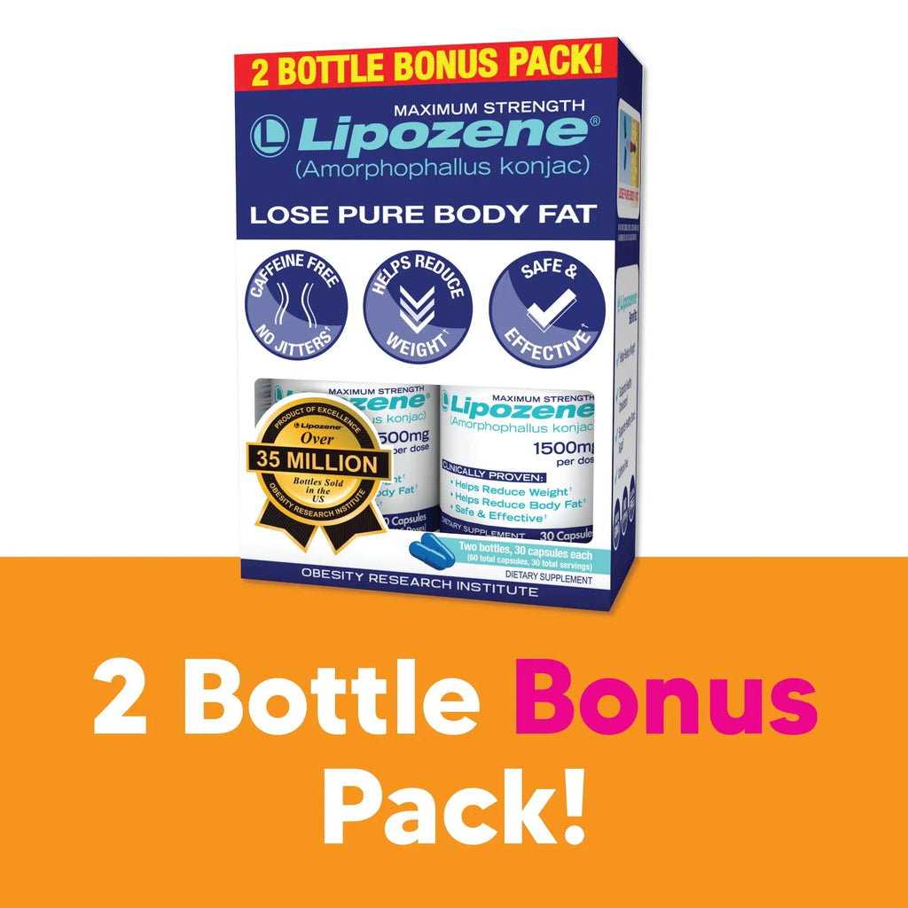Lipozene Diet Pills - Weight Loss Supplement - Appetite Control - Two Bottles of 30 Capsules Lipozene Au supplements