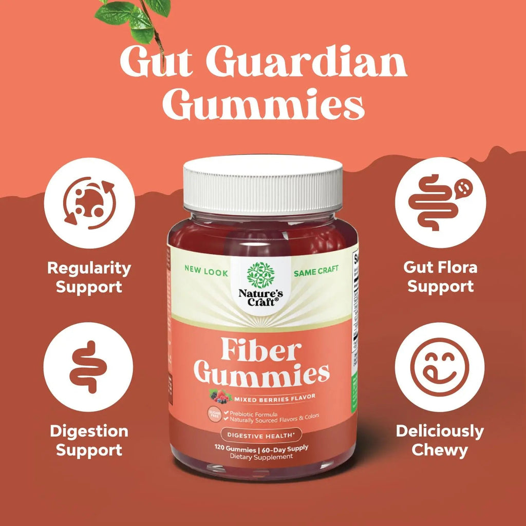 Sugar Free Fiber Gummies for Adults - High Fiber Supplement Gummies Vitamins for Adults Natures Craft Au supplements