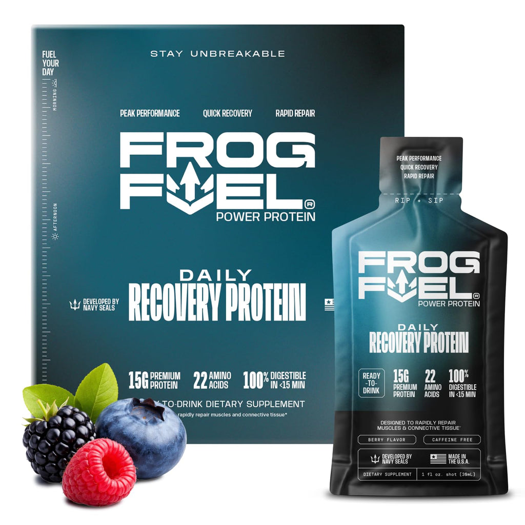 Frog Fuel Power Regular Complete Liquid Protein Shot, 15g, Nano Hydrolyzed & Grass Fed Collagen, Post Workout, Gluten Free, Fat & Sugar Free