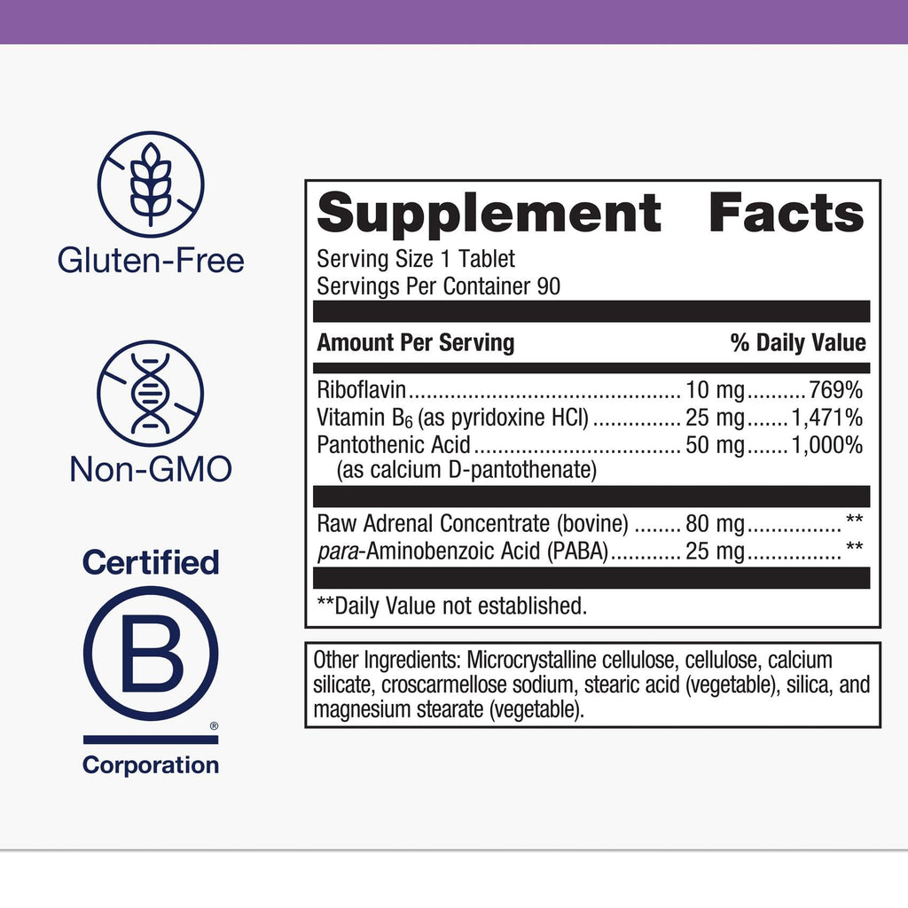Metagenics Adrenogen - Adrenal Health with Raw Adrenal Concentrate, B Vitamins & PABA Supplement - Supports Hormone Balance, Energy & Nervous System Function* - Non-GMO, Gluten-Free - 90 Tablets Metagenics Au supplements