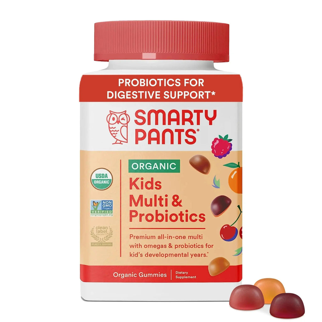 SmartyPants Organic Kids Multivitamin Gummies: Probiotics, Omega 3 (ALA) & Kids Multivitamin Gummies and Fiber Supplement: Omega 3 Fish Oil (EPA/DHA), Vitamin D3, C, Vitamin B12 SmartyPants Au supplements